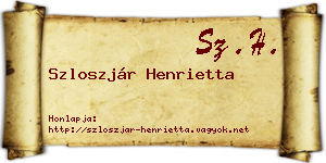 Szloszjár Henrietta névjegykártya