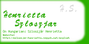 henrietta szloszjar business card